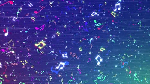 Vibrant Floating Music Notes Animation