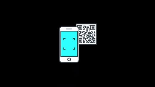 Flat Design Smartphone QR Code Scan Animation