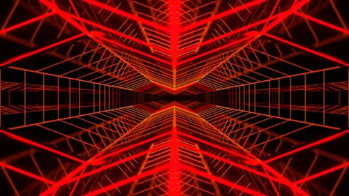 Orange And Red Infinite Neon Perspective Loop Background Vj Loop In 4K