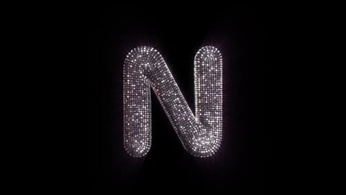 N Letter with Disco Ball aesthetics On Alpha Loop