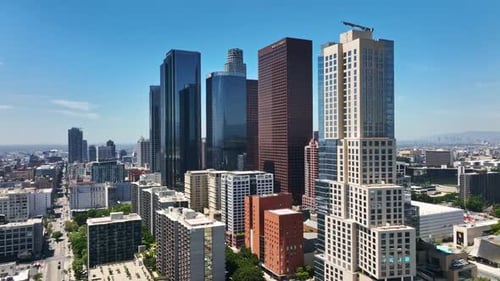 Aerial Panorama of Los Angeles Los Angeles Skyline Drone Footage City of LA From Drone View Downtown