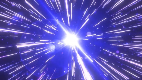Futuristic Blue Light Speed Warp Space Tunnel Background