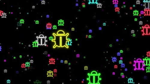 Colorful Glowing Neon Bug Background