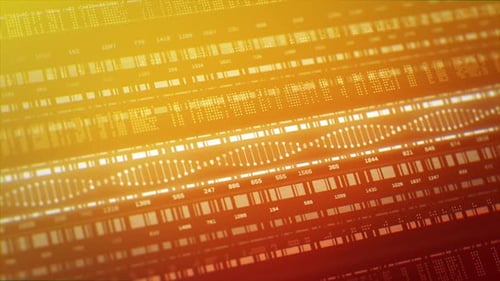 Futuristic DNA Data with Numbers and Genetic Code