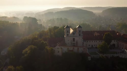 Tyniec in the fog, Cracow, Poland