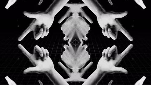 Abstract Rock 'n' Roll Hands Retro Pattern