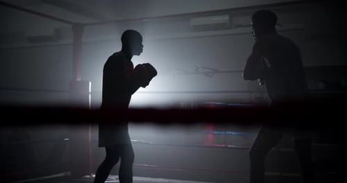 Athlete, men and fist for boxing at gym for training match, fitness combat
