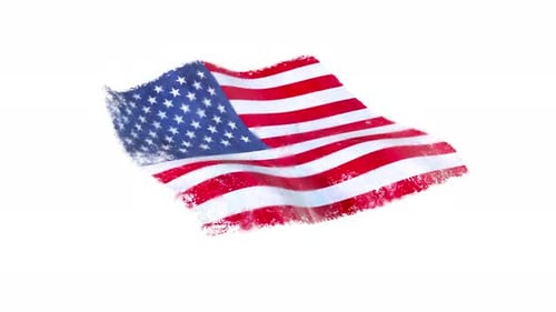 Painterly Waving American Flag Animation