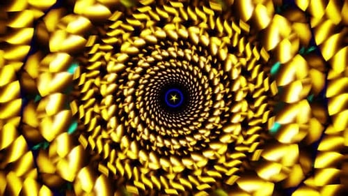 Seamless Kaleidoscopic Tunnel VJ Loop with Pulsing Neon Star Rotation Energy