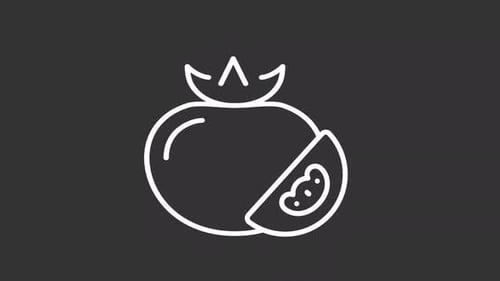 Animated vegetable line white line icon