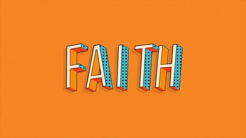 Animated Retro Comic Pop Art Faith Text Reveal