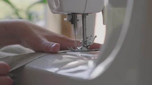 Sewing Machine Close Up, Crafting at Home