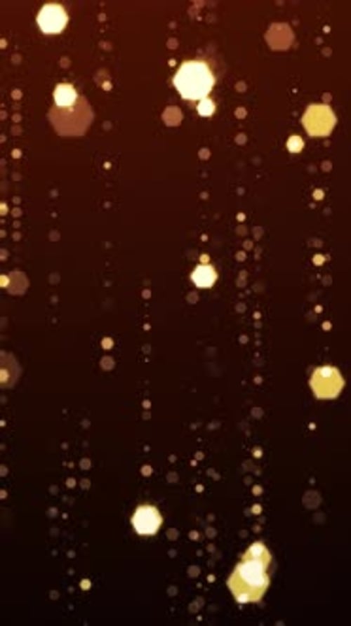 Elegant Golden Hexagon Particles Falling Background