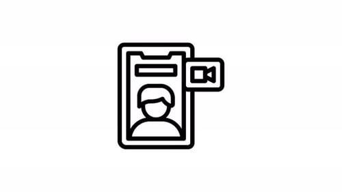 animación de iconos de línea de videollamada