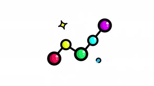 Animated Made in uk a colorful line graph with a star shines brightly.