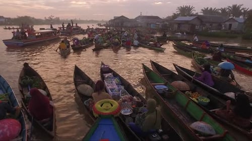 Floating market in Banjarmasin Indonesia