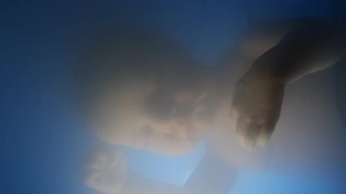 Abstract Figure in Blue Haze