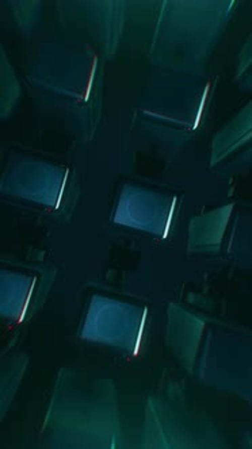 Futuristic Abstract Grid of Glowing Cubes Background