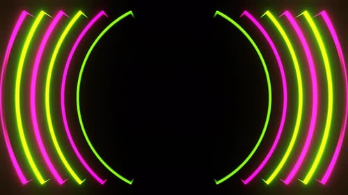 Green And Pink Neon Light Waves Background Vj Loop In 4K