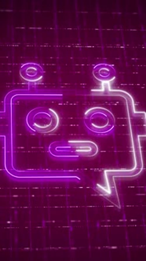 Robotic Chatbot AI Machine Learning Modern Computer Technologies Vertical Background