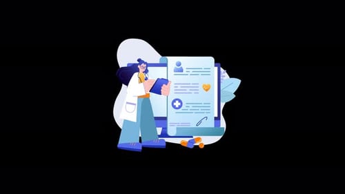 Un médecin examine un document médical avec soin