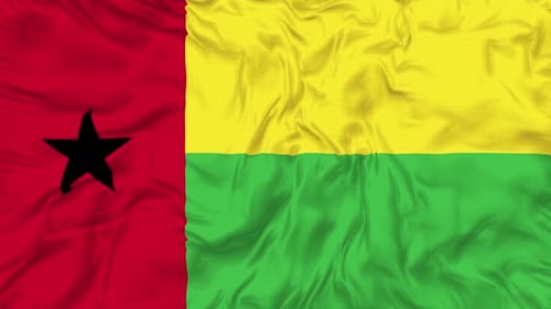 Guinea-Bissau National Flag Realistic Fluid Seamless Loop