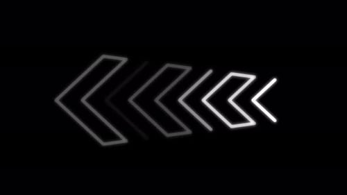 Animation of a White Neon Arrow Pointing Left on a black background
