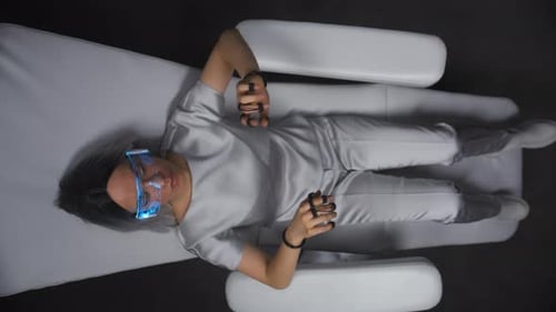 Vista superior de realidad virtual inmersa en Nano Technologies