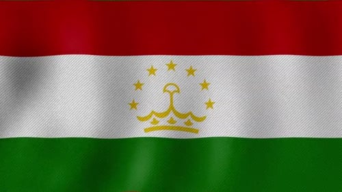 Realistic Waving Flag of Tajikistan Animation Loop