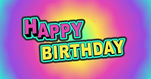 Happy Birthday 3D Festive Animation Happy Birthday Loop Text or Lettering Animation on Gradient