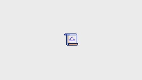 Flat Design Libra Zodiac Scroll Icon Animation
