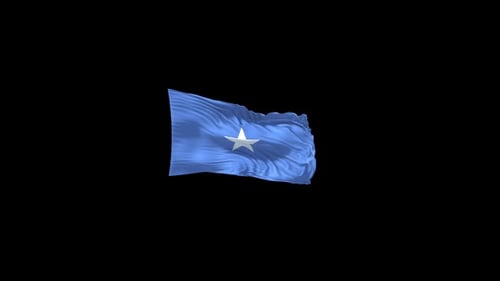 Waving Somalia Flag Animation on Black Screen