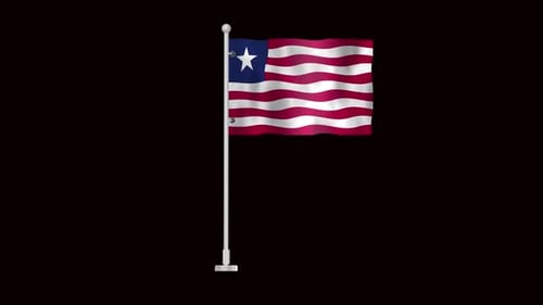 Flag Of Liberia Waving