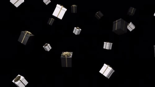 Elegant Falling Gift Boxes Animated Celebration Background