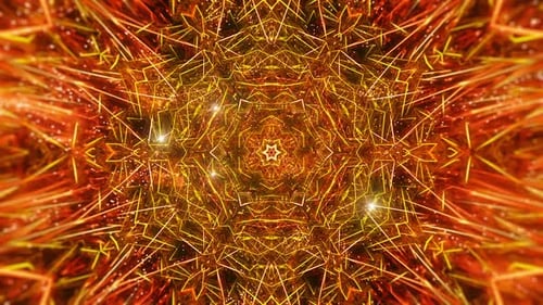 VJ Orange Crystal Dynamic Kaleidoscope