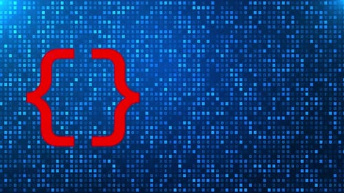 Programming code icon made with binary code Programming code.