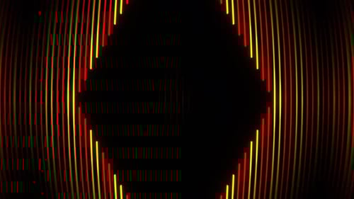 Red And Orange Neon Lines Moving In Turn Background Vj Loop In 4K