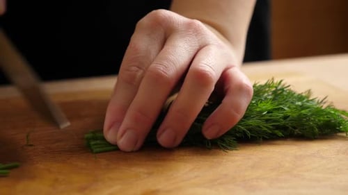 To prepare dill, finely chop with a knife