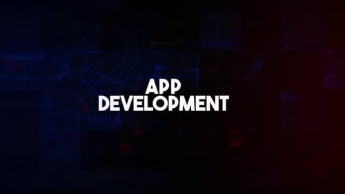 App Development Glitch Title Animation With Cinematic Background