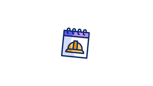 Animated Calendar Notebook Icon with Changing Symbols