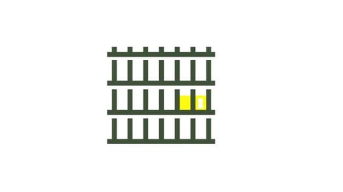 Keyhole Icon Animation in Flat Design Grid