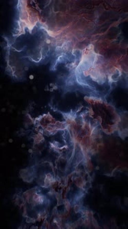 Stunning View of Colorful Cosmic Clouds Swirling in Deep Space at Night