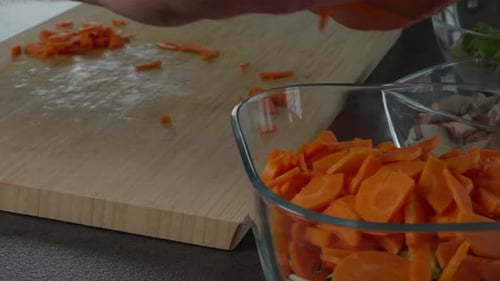 cooking vegetables in home kitchen