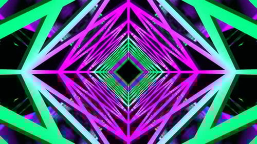 Turquoise And Purple Futuristic Abstract Tunnel Background Vj Loop In 4K