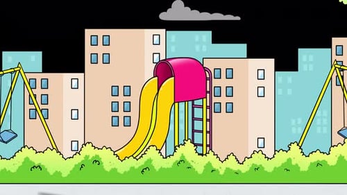 Cartoon Kids Playground Alpha Channel 4K