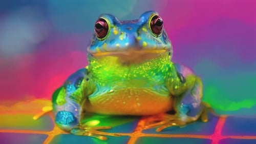 Abstract Toad By a Swimming Pool