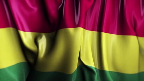 Waving Fabric Flag Background with Red Yellow Green Stripes