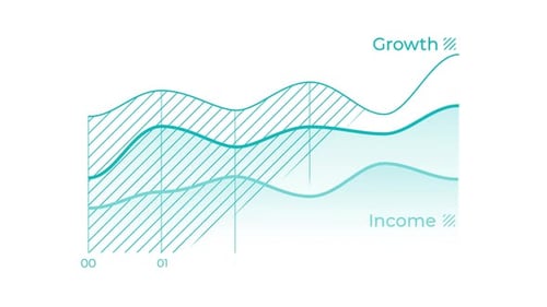 Animated Element for Business Infographics Growth and Income Graph