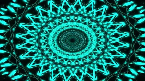 Hypnotisches Kaleidoskop, dynamischer VJ Loop-Hintergrund in Regenbogenfarben