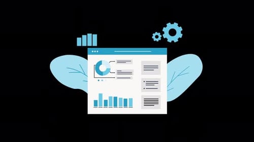 Animated Flat Design Corporate Data Dashboard Interface